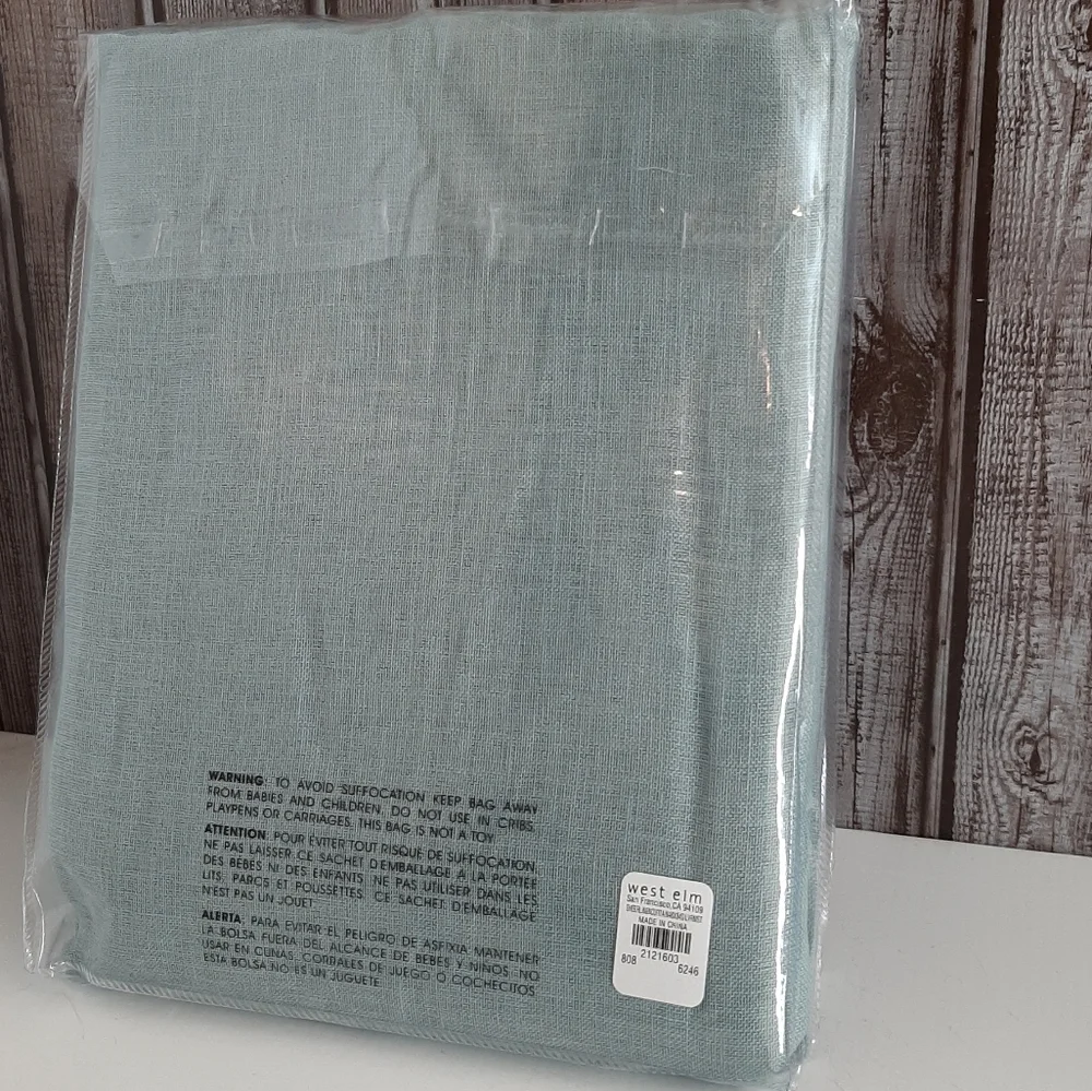 *West Elm Sheer European Flax Linen Pole Pocket Panels 84
